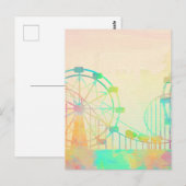 Aquarellmalerei Riesenrad Kunst Postkarte (Vorne/Hinten)