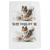 Aquarellmalerei Rough Colliese Mittlere Geschenktüte (Vorderseite)