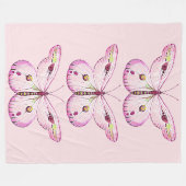 Aquarellmalerei Schmetterling 2 Fleecedecke (Vorderseite (Horizontal))
