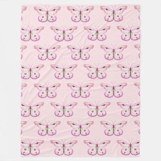 Aquarellmalerei Schmetterling 2a Fleecedecke (Vorderseite)