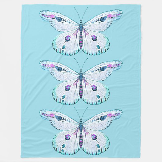 Aquarellmalerei Schmetterling 3 Fleecedecke (Vorderseite)