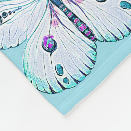 Aquarellmalerei Schmetterling 3a Fleecedecke (Ecke)
