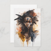 Aquarellmalerei, schöne afrikanische Stammesfrauen Dankeskarte (Vorne/Hinten)