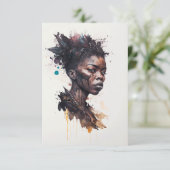 Aquarellmalerei, schöne afrikanische Stammesfrauen Dankeskarte (Stehend Vorderseite)