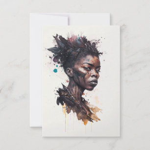 Aquarellmalerei, schöne afrikanische Stammesfrauen Dankeskarte