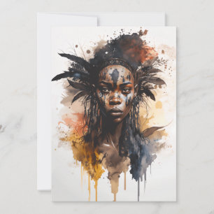 Aquarellmalerei, schöne afrikanische Stammesfrauen Feiertagskarte