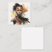 Aquarellmalerei, schöne afrikanische Stammesfrauen Quadratische Visitenkarte (Vorne/Hinten)