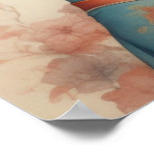 Aquarellmalerei Schöne asiatische Blume Poster (Ecke)