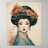 Aquarellmalerei Schöne asiatische Blume Poster (Vorne)