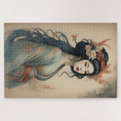 Aquarellmalerei Schöne asiatische Blume Puzzle (Horizontal)