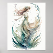 Aquarellmalerei Schönes Wasser Nymph II Poster (Vorne)