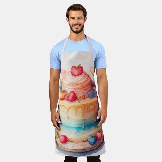 Aquarellmalerei Schürze (Getragen)