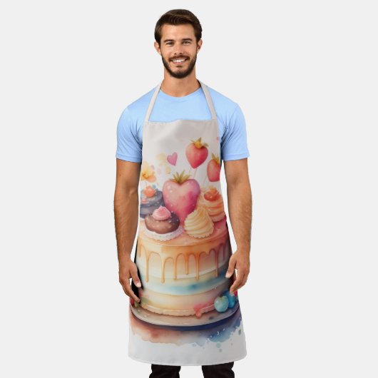 Aquarellmalerei Schürze (Getragen)