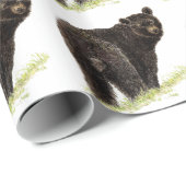 Aquarellmalerei Schwarzer Bär Tierart Art Geschenkpapier (Rolleneckpunkt)