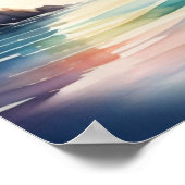 Aquarellmalerei Segelboot auf dem Wasser 1:1 Poster (Ecke)