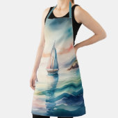 Aquarellmalerei Segelboot auf dem Wasser Schürze (InSitu)