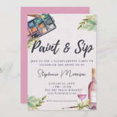 Aquarellmalerei & Sieben Kunst Junggeselinnen-Absc Einladung (Vorne/Hinten)