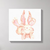 Aquarellmalerei Smiling Coy Bunny Rabbit Leinwanddruck (Vorderseite)
