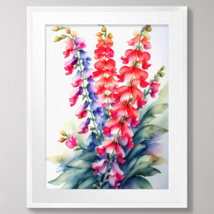 Aquarellmalerei Snapdragons Poster