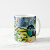 Aquarellmalerei , Sommergarten und Lawanda Kaffeetasse (VorderseiteRechts)