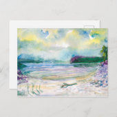 Aquarellmalerei Sommerregen. Postkarte (Vorne/Hinten)