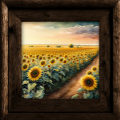 Aquarellmalerei Sonnenblumen Landschaft Poster