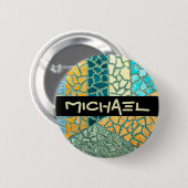 Aquarellmalerei Stone Mosaik + Ihre Ideen Button (Vorne & Hinten)