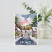 Aquarellmalerei Stowe Vermont Postkarte (Stehend Vorderseite)