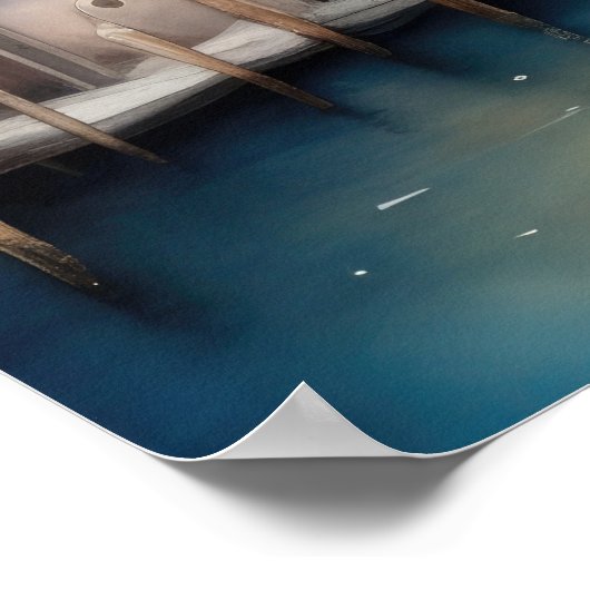 Aquarellmalerei Venezianische Maske V Poster (Ecke)