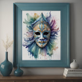 Aquarellmalerei - Venezianische Maske VII Poster