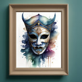 Aquarellmalerei - Venezianische Maske VIII Poster