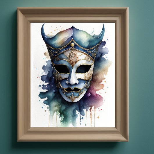 Aquarellmalerei - Venezianische Maske VIII Poster