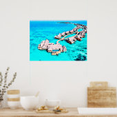 Aquarellmalerei Villa in Joali Poster (Küche)