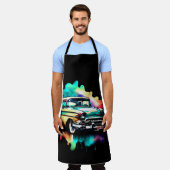 Aquarellmalerei Vintage Auto Schürze (Getragen)