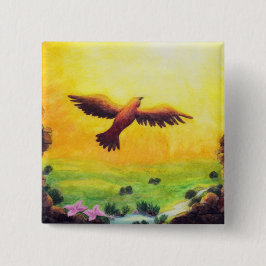 Aquarellmalerei Vintager Adler, der in den Button