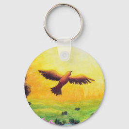 Aquarellmalerei Vintager Adler, der in den Schlüsselanhänger