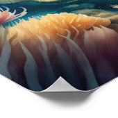 Aquarellmalerei von Blonde Mermaid 1:1 Poster (Ecke)