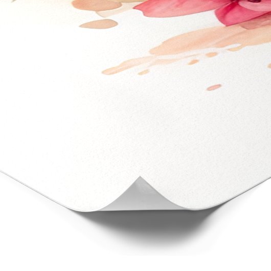 Aquarellmalerei von Bouganvillea in Pot Pink Poster (Ecke)