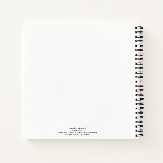 Aquarellmalerei von Gänsen + Mary Oliver Gedicht Notizblock (Rückseite)