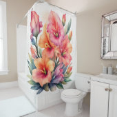 Aquarellmalerei von Gladiolas Duschvorhang (Beispiel)