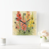 Aquarellmalerei von Snapdragons 2 Wall-Uhr Quadratische Wanduhr (Zuhause)
