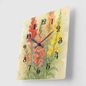 Aquarellmalerei von Snapdragons 2 Wall-Uhr Quadratische Wanduhr (Winkel)