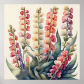 Aquarellmalerei von Snapdragons Poster (Vorne)