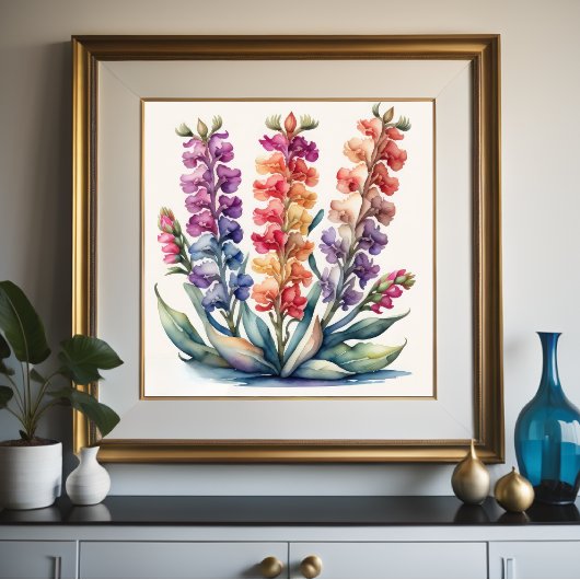 Aquarellmalerei von Snapdragons Poster