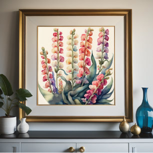 Aquarellmalerei von Snapdragons Poster