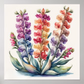 Aquarellmalerei von Snapdragons Poster (Vorne)