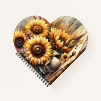 Aquarellmalerei von Sonnenblumen Notizblock