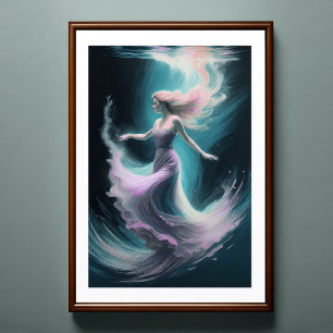 Aquarellmalerei Wasser Nymph Poster