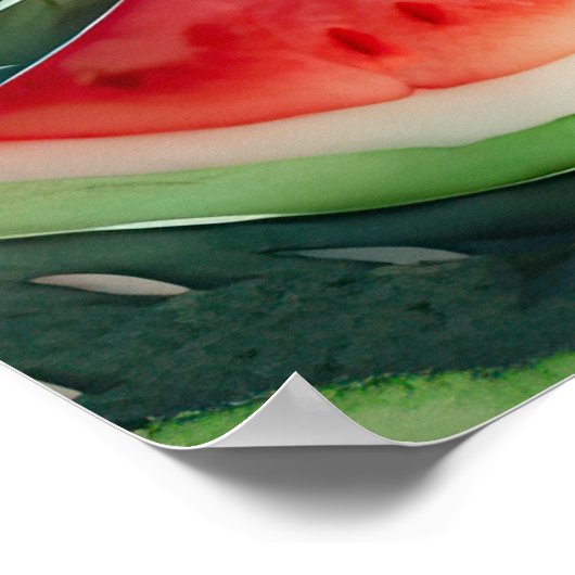 Aquarellmalerei Watermelon Poster (Ecke)