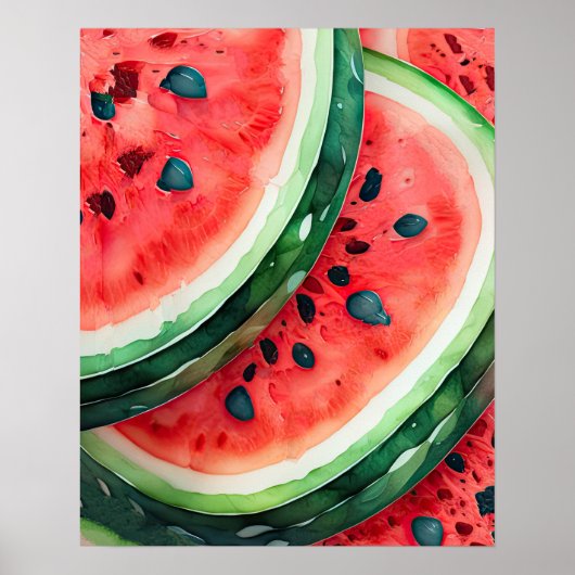 Aquarellmalerei Watermelon Poster (Vorne)